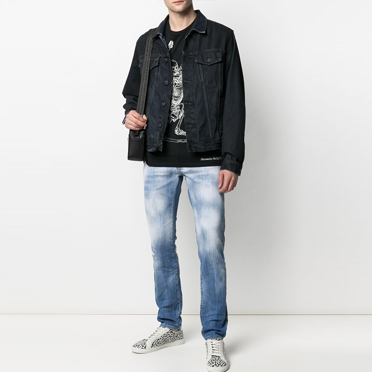 DSQUARED2 Logo Distressed Slim Fit Washed Blue Jeans for Men. S71LB0901S30342-470 圖 5