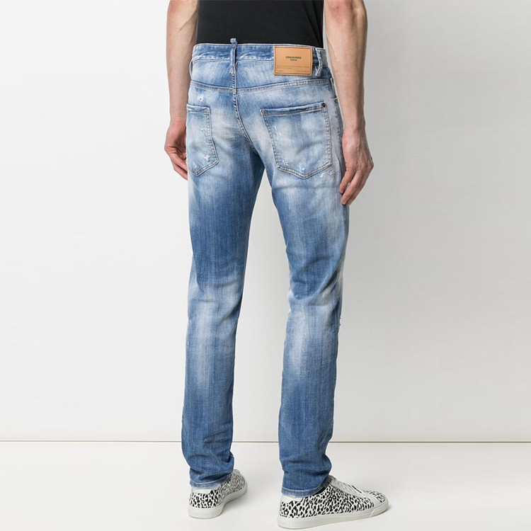 DSQUARED2 Logo Distressed Slim Fit Washed Blue Jeans for Men. S71LB0901S30342-470 圖 6