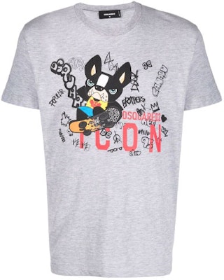 DSQUARED2 涂鸦卡通印花灰色短袖T恤 休闲装 S79GC0045S22146-857 Order DSQUARED2 涂鸦卡通印花灰色短袖T恤 休闲装 S79GC0045S22146-857