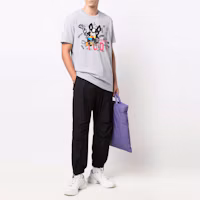 Lookbook DSQUARED2 Logo Graffiti Cartoon Print Grey Short Sleeve T-Shirt Casualwear. S79GC0045S22146-857