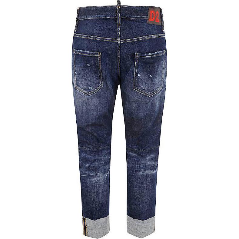 DSQUARED2 Logo Mid-Rise Zip Jeans Men Dark Blue S74LB1590S30664-470 圖 3