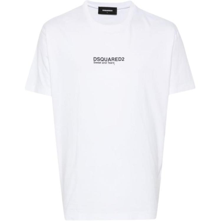 DSQUARED2 Logo Print Crew Neck Short Sleeve T-Shirt White () S74GD0946D20020-100