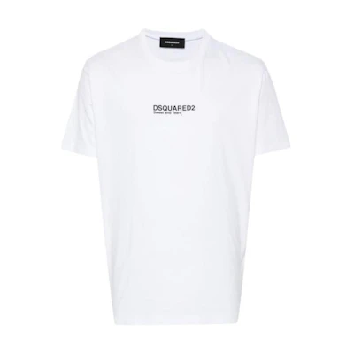 DSQUARED2 Logo Print Crew Neck Short Sleeve T-Shirt White () S74GD0946D20020-100