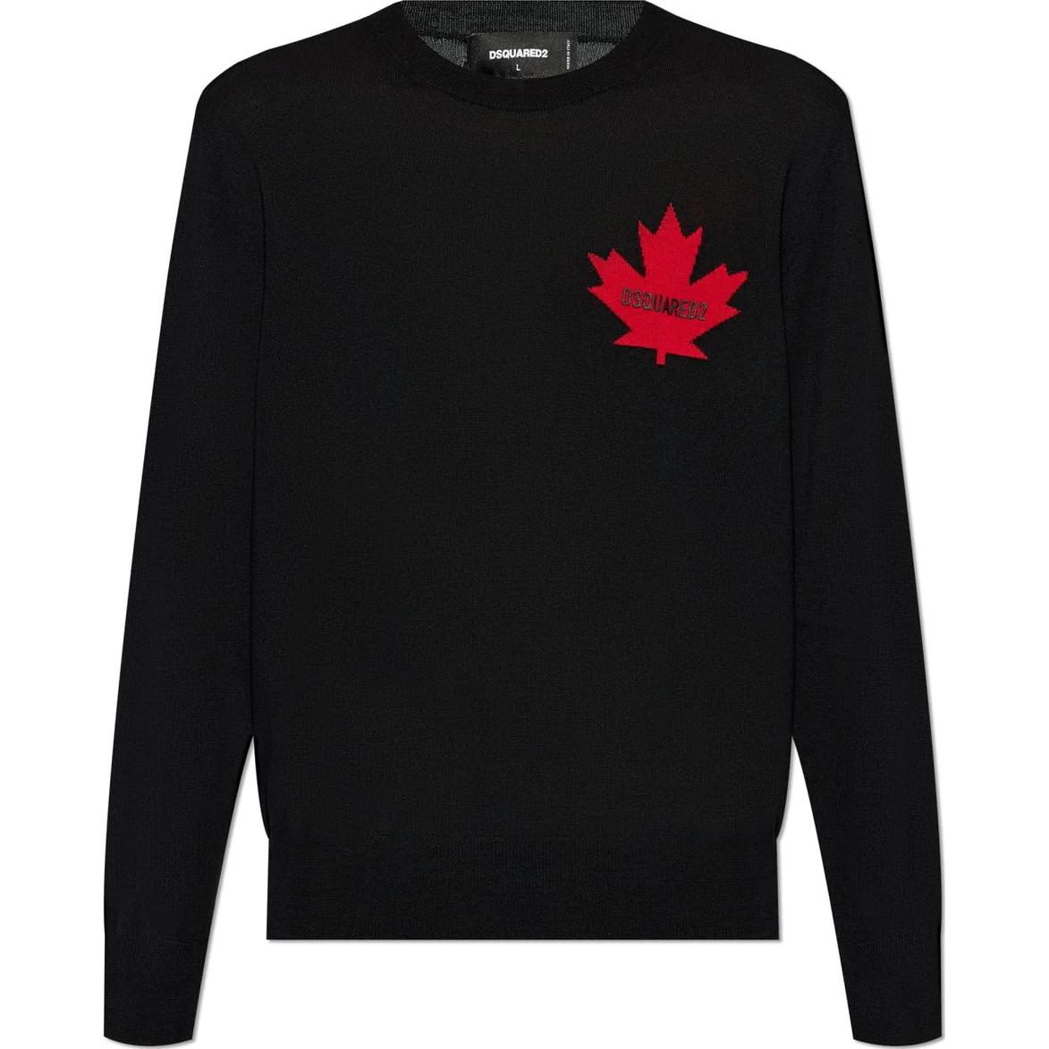 Order DSQUARED2 Logo Cetak Crewneck Pullover Sweatshirt Hitam S74HA1481D13034-962