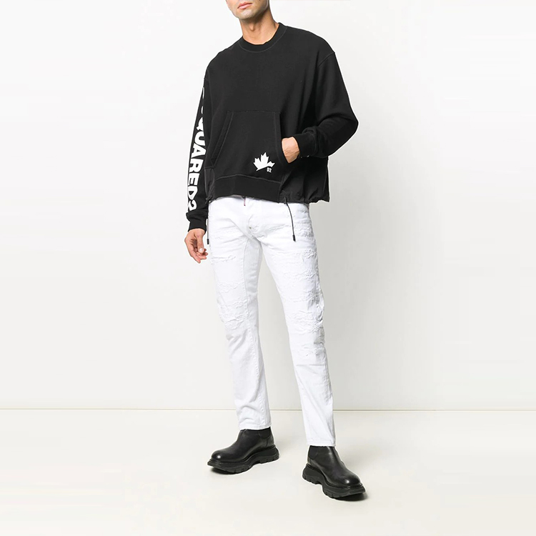 Lookbook Dsquared2 男士黑色標誌印花圓領套頭衫 S74GU0474S25042-900