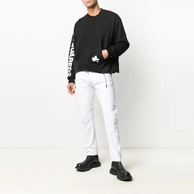 Dsquared2 男士黑色標誌印花圓領套頭衫 S74GU0474S25042-900 Lookbook Dsquared2 男士黑色標誌印花圓領套頭衫 S74GU0474S25042-900