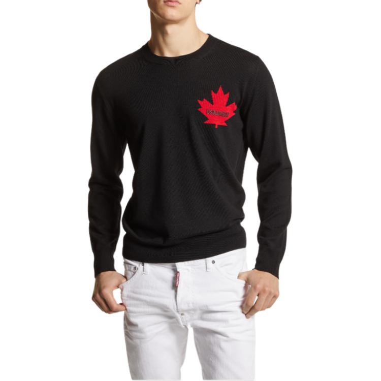 Lookbook DSQUARED2 Logo Cetak Crewneck Pullover Sweatshirt Hitam S74HA1481D13034-962