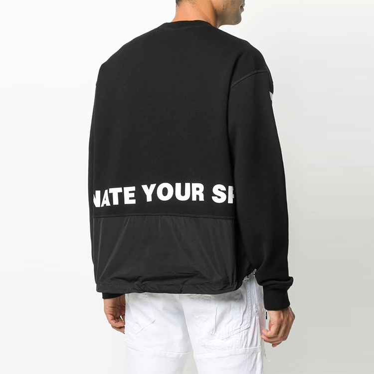 Shop Dsquared2 男士黑色標誌印花圓領套頭衫 S74GU0474S25042-900