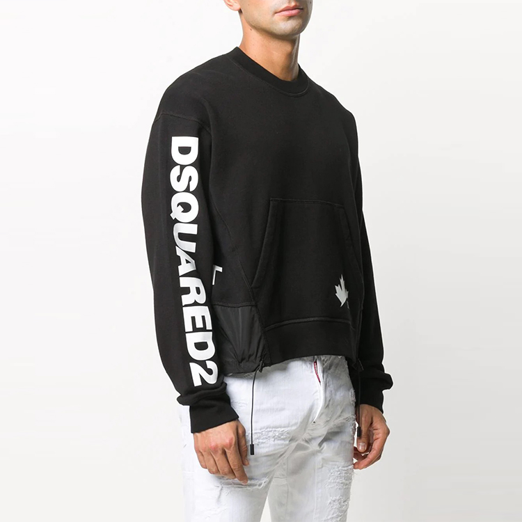 Purchase Dsquared2 男士黑色標誌印花圓領套頭衫 S74GU0474S25042-900
