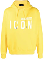 Dsquared2 Logo Print Hoodie Yellow - Pullover Fit S79GU0003S25516-171 Dsquared2 Logo Print Hoodie Yellow - Pullover Fit S79GU0003S25516-171