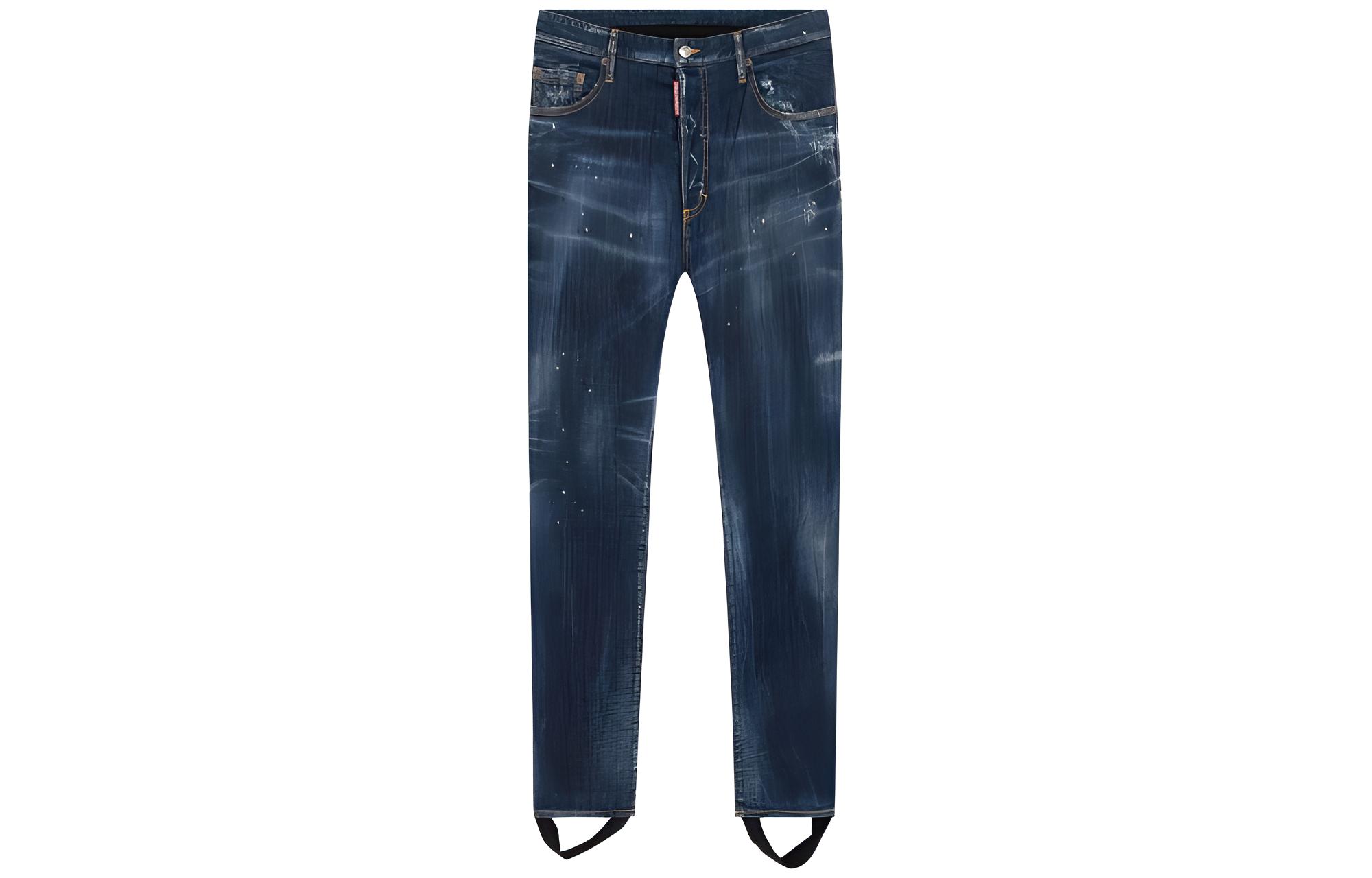 DSQUARED2 Logo Print Stirrup Jeans  Blue S71LB0660S30342-470