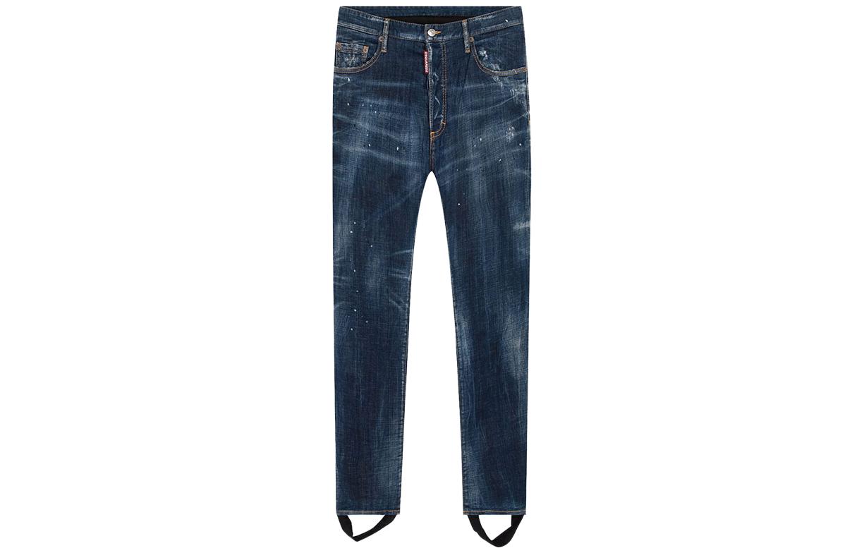Order Jeans DSQUARED2 con Estampado de Logo y Tirantes Azul S71LB0660S30342-470