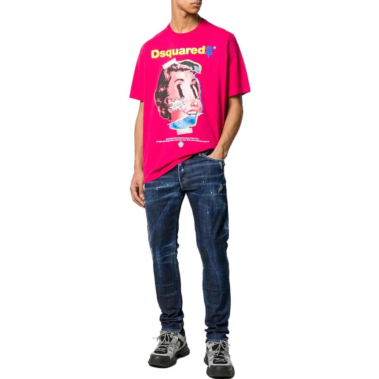 Shop Jeans DSQUARED2 con Estampado de Logo y Tirantes Azul S71LB0660S30342-470