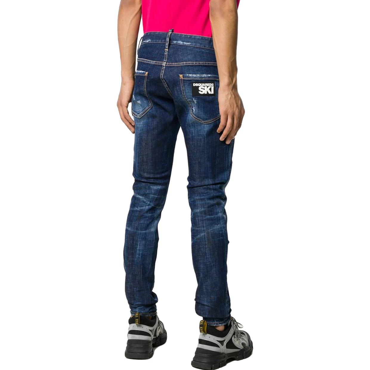 Purchase Jeans DSQUARED2 con Estampado de Logo y Tirantes Azul S71LB0660S30342-470