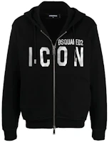 Dsquared2 Logo Print Zip-Up Sweatshirt Jacket Black S79HG0003S25042-971 Dsquared2 Logo Print Zip-Up Sweatshirt Jacket Black S79HG0003S25042-971