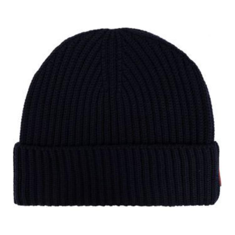 Shop DSQUARED2 Logo Wool Knit Beanie Hat  Black KNM006501W067573073