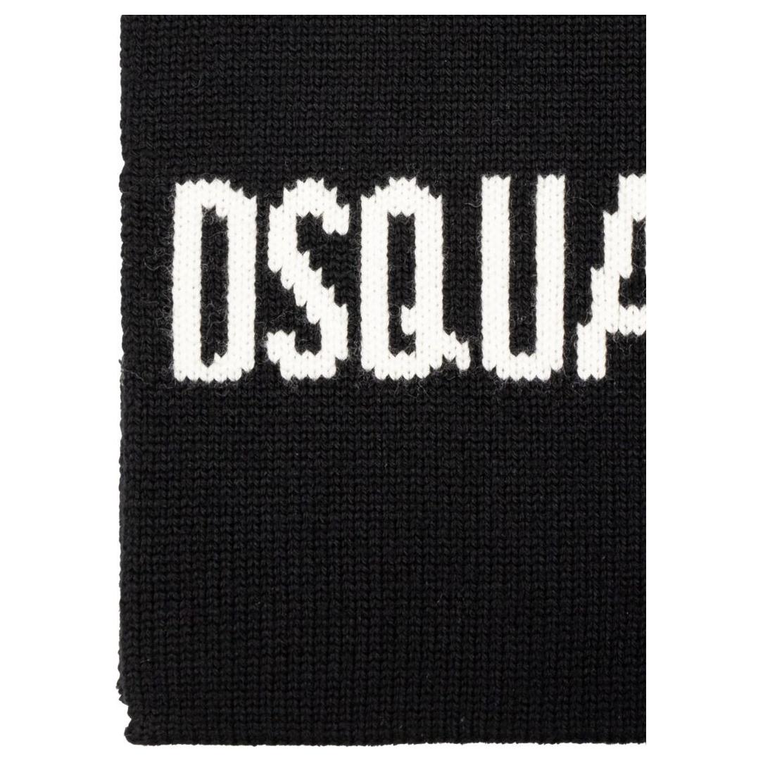 Lookbook Bufanda de Lana con Logo DSQUARED2 para Hombre Negra. KNM016401W04328