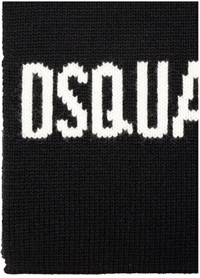 Bufanda de Lana con Logo DSQUARED2 para Hombre Negra. KNM016401W04328 Lookbook Bufanda de Lana con Logo DSQUARED2 para Hombre Negra. KNM016401W04328