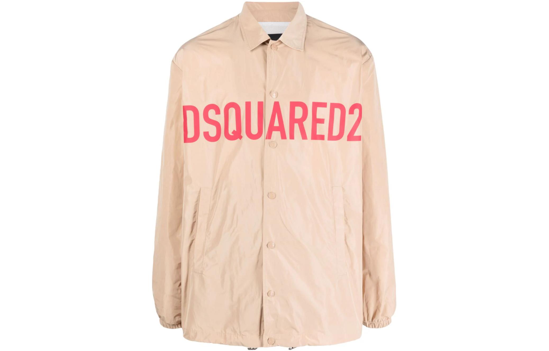Dsquared2 Loose-Fit Letter Print Jacket in Orange S74AM1446S53353-110