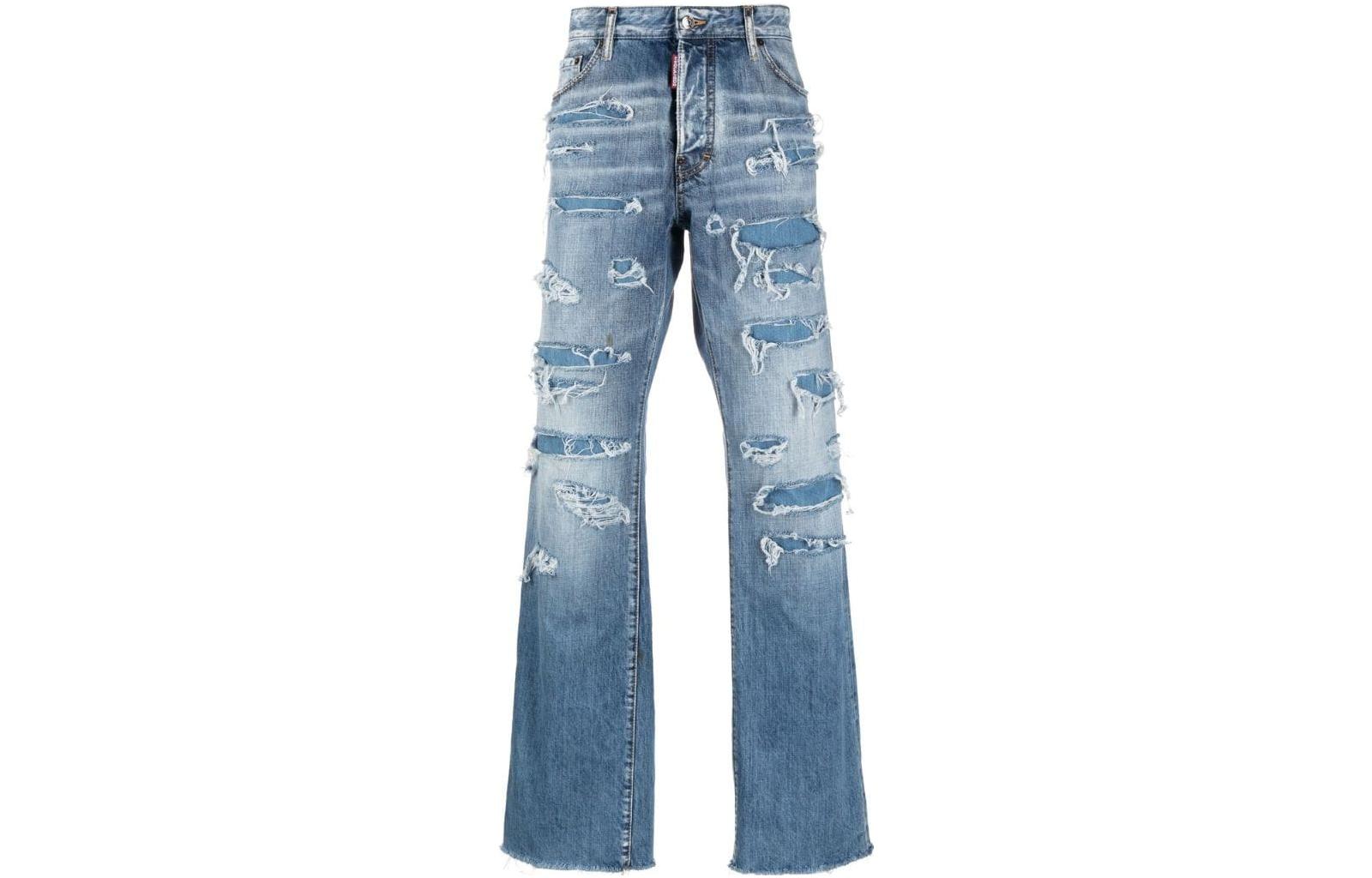 DSQUARED2 Loose Button Straight Blue Jeans for Men. S74LB1373S30309-470 圖 2