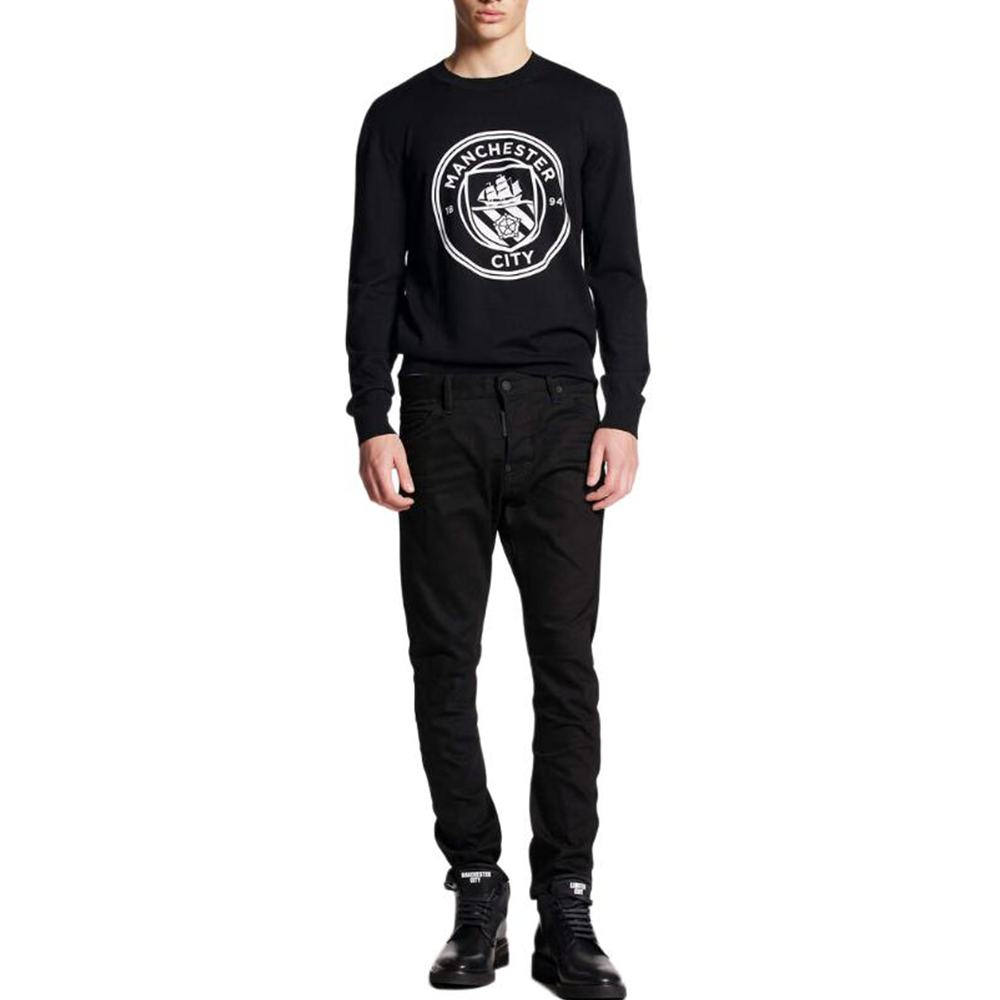DSQUARED2 Manchester City Black Slim Fit Jeans for Men - Solid Zipper Fly Design S71LB1335S30564-900