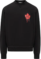 Dsquared2 Maple Leaf Crewneck Pullover Sweatshirt Black S74GU0811S25516-900 Dsquared2 Maple Leaf Crewneck Pullover Sweatshirt Black S74GU0811S25516-900