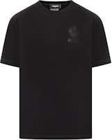 DSQUARED2 Maple Leaf Print Crew Neck Short Sleeve T-Shirt Black S74GD1302D20020-900 DSQUARED2 Maple Leaf Print Crew Neck Short Sleeve T-Shirt Black S74GD1302D20020-900
