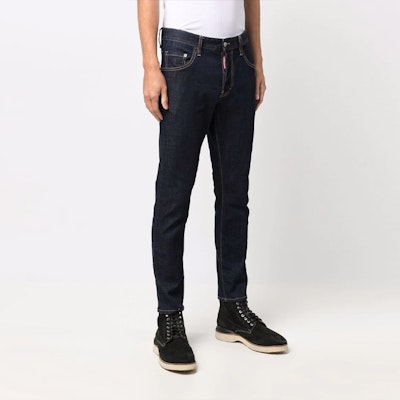 DSQUARED2 男士深蓝色中腰休闲牛仔裤 S74LB1086S30664-470 Shop DSQUARED2 男士深蓝色中腰休闲牛仔裤 S74LB1086S30664-470