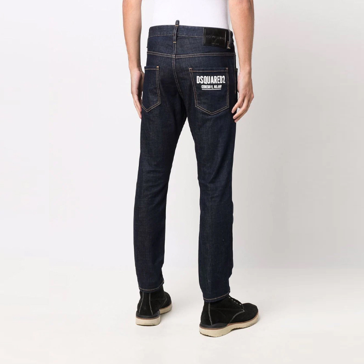 Purchase DSQUARED2 男士深蓝色中腰休闲牛仔裤 S74LB1086S30664-470