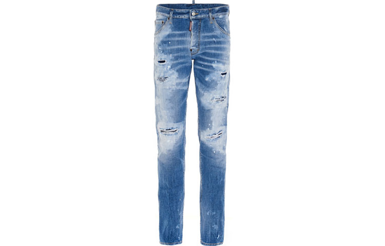 DSQUARED2 Mid-Rise Distressed Washed Cotton Jeans Men’s Blue S74LB0978S30664-470 圖 2