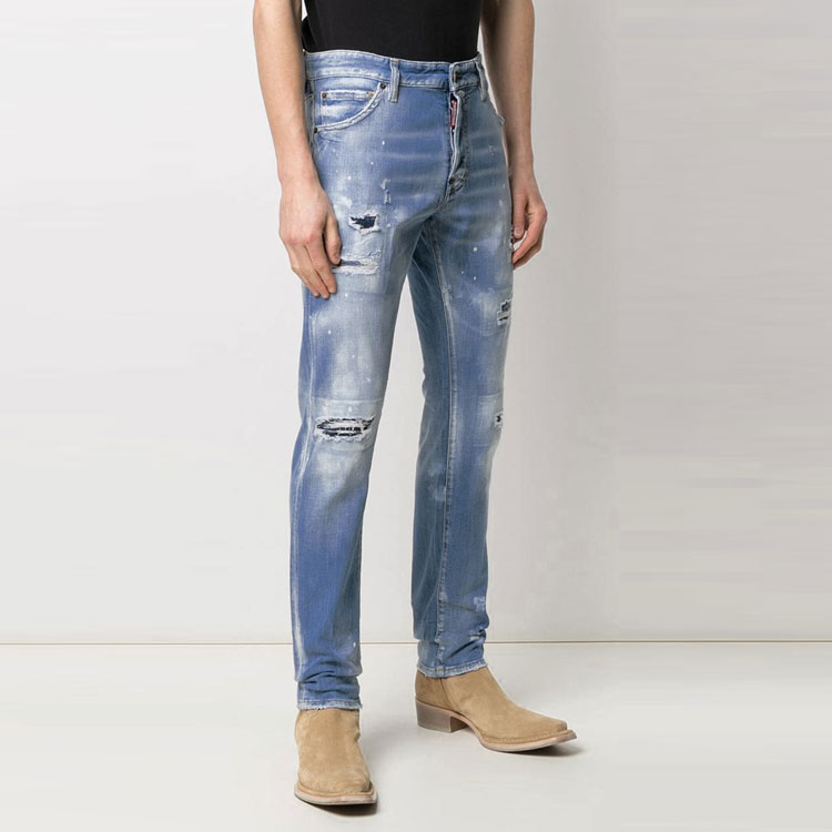 DSQUARED2 Mid-Rise Distressed Washed Cotton Jeans Men’s Blue S74LB0978S30664-470 圖 4