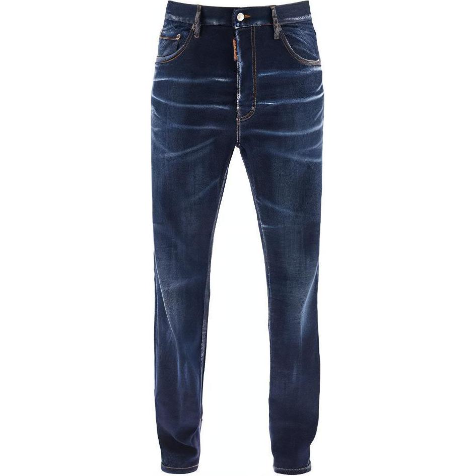 DSQUARED2 Mid-Rise Slim Fit Straight-Leg Jeans Blue  Denim. S74LB1422S30342-470