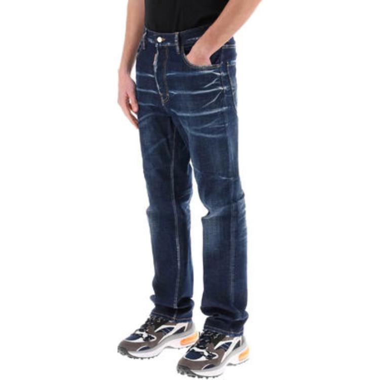 DSQUARED2 Mid-Rise Slim Fit Straight-Leg Jeans Blue  Denim. S74LB1422S30342-470 圖 3