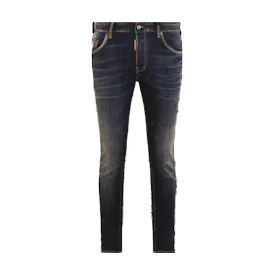 DSQUARED2 Mid-Rise Slim Fit Zipper Jeans Men’s Deep Blue S30664S74LB1594-470