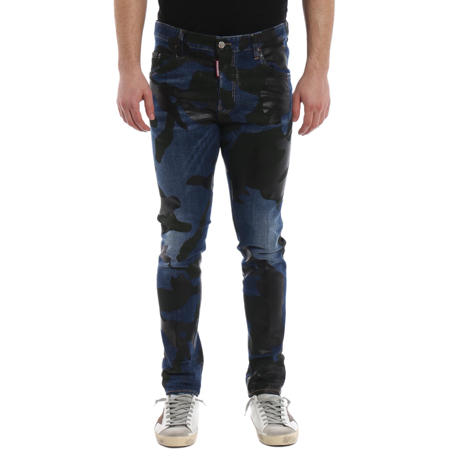 DSQUARED2 Mid-Rise Slim Straight Fit Graphic Print Washed Denim Jeans Men. S74LB0508S30342-470 圖 4