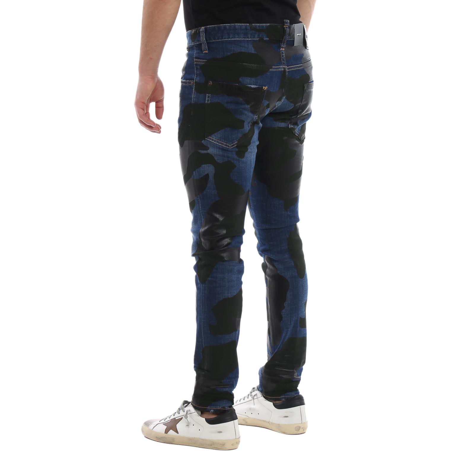DSQUARED2 Mid-Rise Slim Straight Fit Graphic Print Washed Denim Jeans Men. S74LB0508S30342-470 圖 5