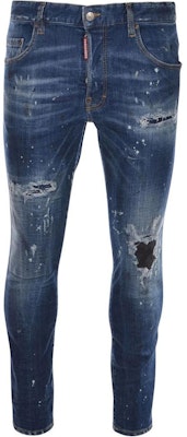 DSQUARED2 中腰直筒破洞牛仔裤 蓝色 S71LB1275S30872470 Buy DSQUARED2 中腰直筒破洞牛仔裤 蓝色 S71LB1275S30872470