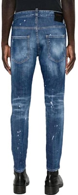 DSQUARED2 中腰直筒破洞牛仔裤 蓝色 S71LB1275S30872470 Shop DSQUARED2 中腰直筒破洞牛仔裤 蓝色 S71LB1275S30872470