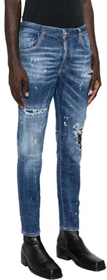 DSQUARED2 中腰直筒破洞牛仔裤 蓝色 S71LB1275S30872470 Purchase DSQUARED2 中腰直筒破洞牛仔裤 蓝色 S71LB1275S30872470