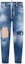 Buy DSQUARED2 Navy Blue Straight-Leg Denim Jeans with Distressed Patches. S74LB1455S30663-470