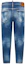 Lookbook DSQUARED2 Navy Blue Straight-Leg Denim Jeans with Distressed Patches. S74LB1455S30663-470