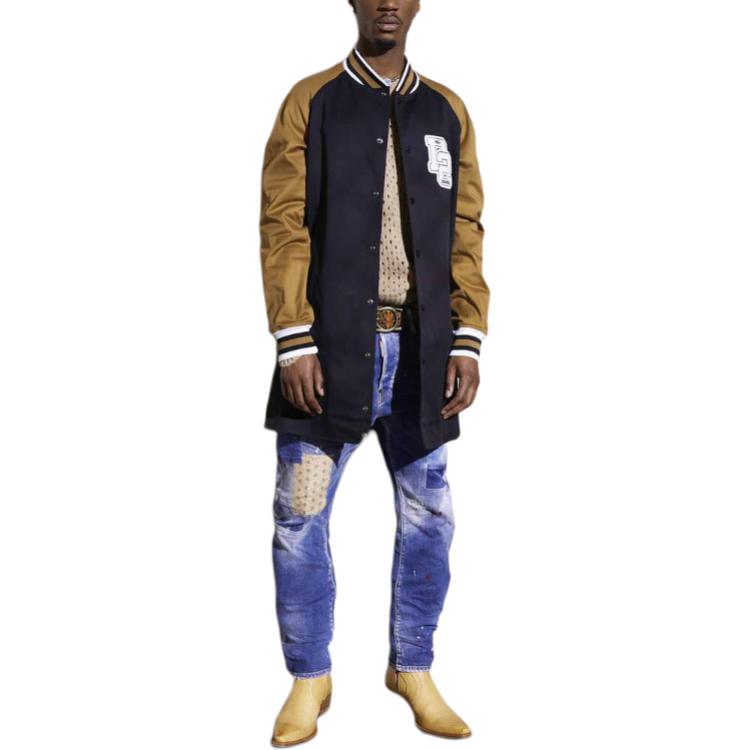 DSQUARED2 Navy Blue  Straight-Leg Denim Jeans with Distressed Patches. S74LB1455S30663-470 圖 7