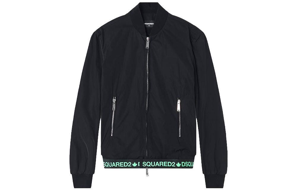 DSQUARED2 Patchwork Logo Print Long Sleeve Jacket Black S74AM0899S47858-900