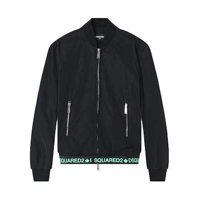 DSQUARED2 Patchwork Logo Print Long Sleeve Jacket Black S74AM0899S47858-900