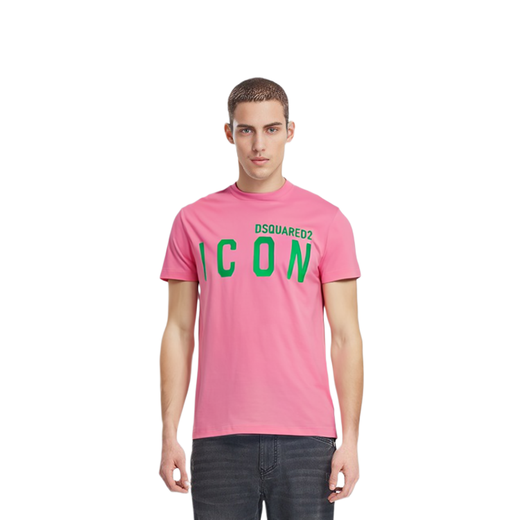 Purchase DSQUARED2 男士粉色Logo印花短袖T恤 S79GC0090S22427-911