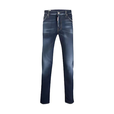DSQUARED2 Rear Logo Slim Fit Jeans Blue Denim Pants S74LB1026S30342-470