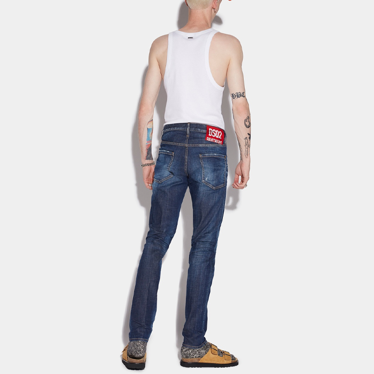 DSQUARED2 Rear Logo Slim Fit Jeans  Blue Denim Pants S74LB1026S30342-470 圖 4
