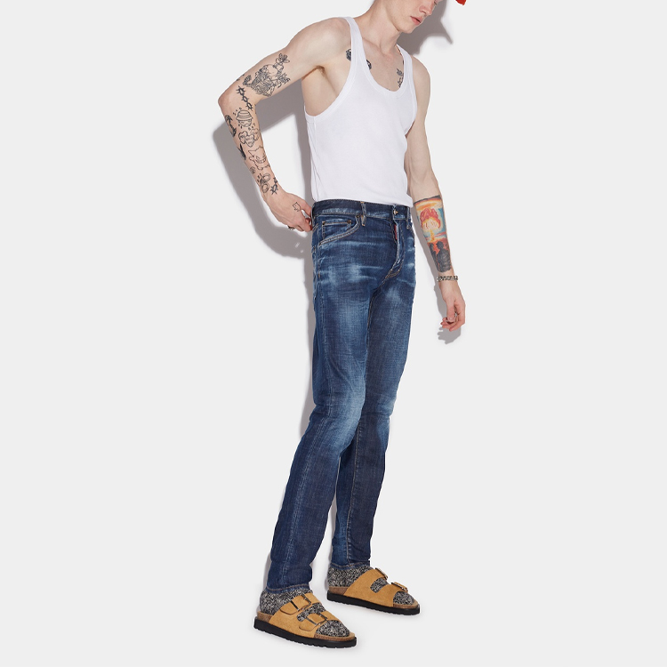 DSQUARED2 Rear Logo Slim Fit Jeans  Blue Denim Pants S74LB1026S30342-470 圖 5