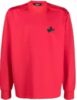 Dsquared2 Red V-Neck Logo Print Loose-Fit Sweatshirt S74GU0741S25600-312 Dsquared2 Red V-Neck Logo Print Loose-Fit Sweatshirt S74GU0741S25600-312