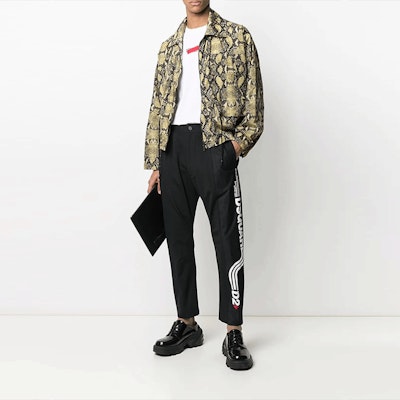 DSQUARED2 側標錐形中腰休閒長褲 男士 黑色 S74KB0550S40320-900 Lookbook DSQUARED2 側標錐形中腰休閒長褲 男士 黑色 S74KB0550S40320-900